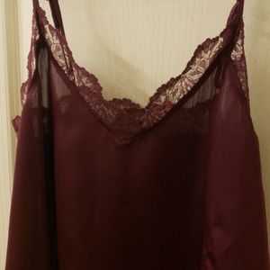 Burgundy Lace Crop Top